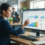 Dashboard do Google Ads exibindo gráficos de desempenho e automação com inteligência artificial para otimização de orçamento